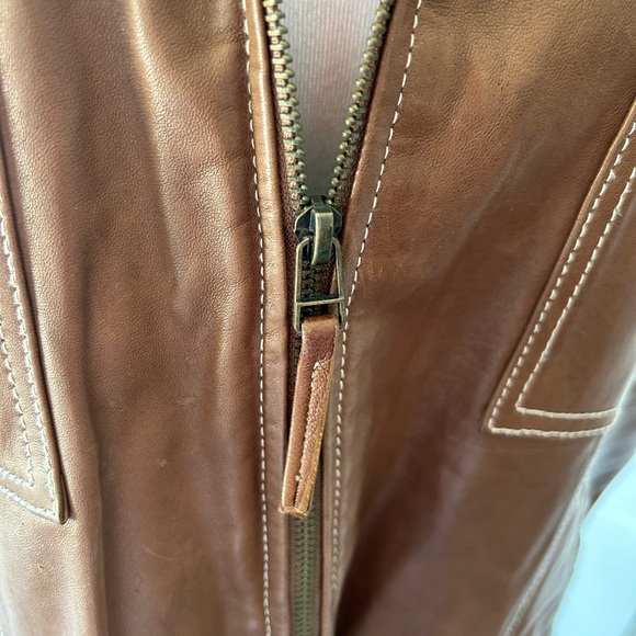 Coldwater Creek Brown Leather Vest - Picture 3 of 9